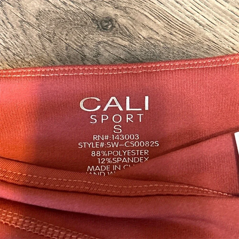 Cali Sport Women's High Rise Biker Shorts Orange Size S Stretch Athleisure